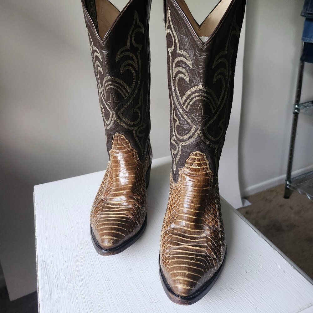 Larry Mahan Handcrafted Exotic Python & Leather W… - image 2